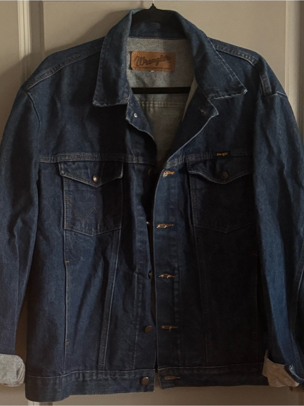Wrangler Dark Blue Denim Shirt Jacket large